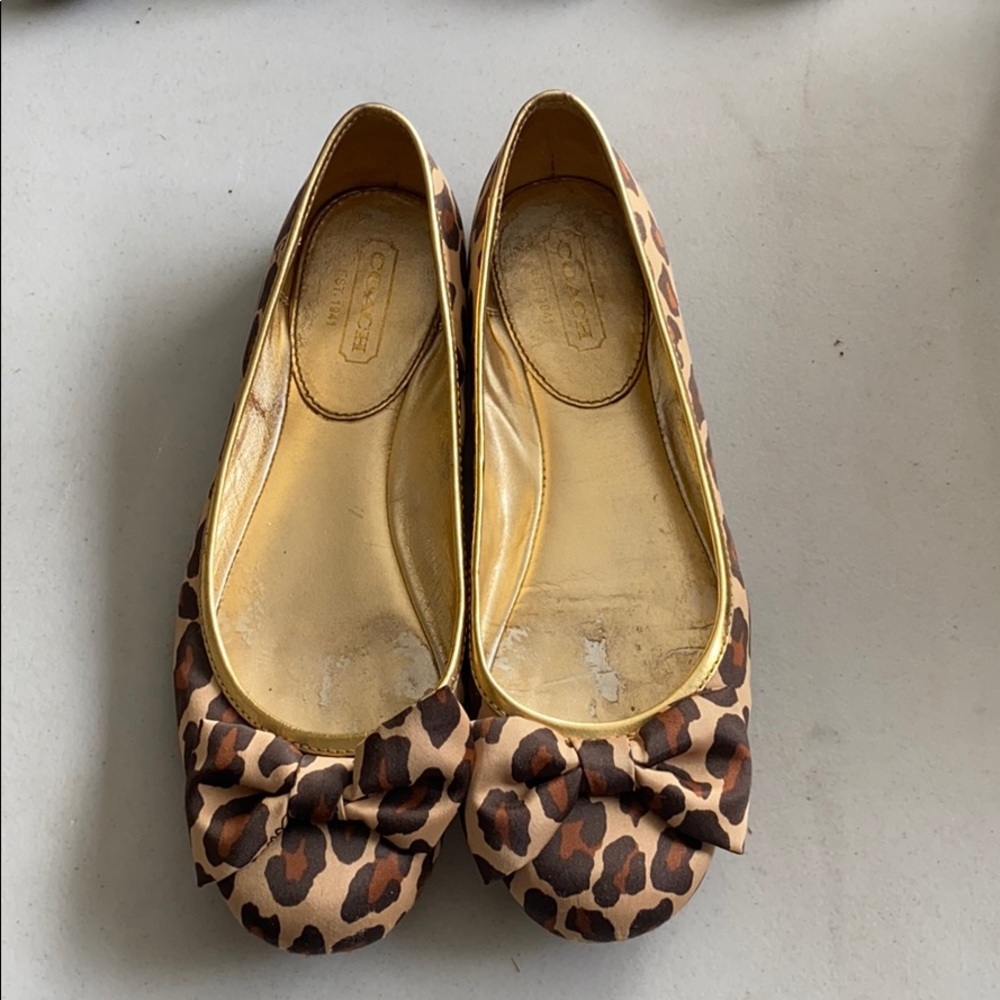 Coach leopard print flats